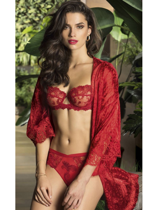 Lise Charmel red Lace shorty DRESSING FLORAL