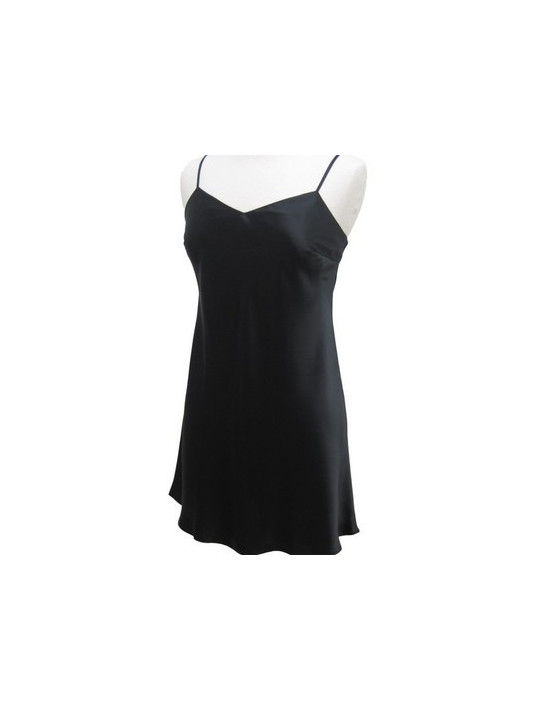 Marjolaine100% black silk slip ODA