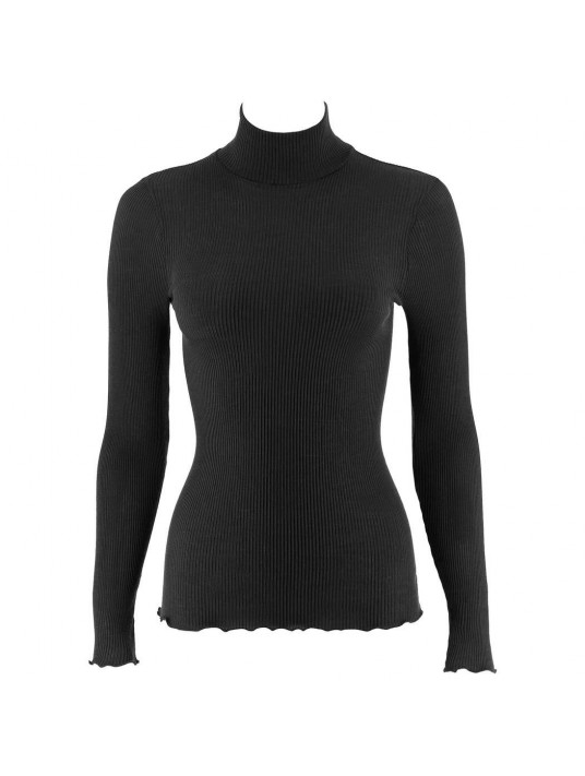 Pull laine et soie col roule oscalito noir 3429