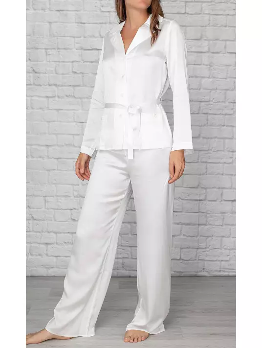 Silk pyjama ivory MARJOLAINE Silk pyjama ivory MARJOLAINE