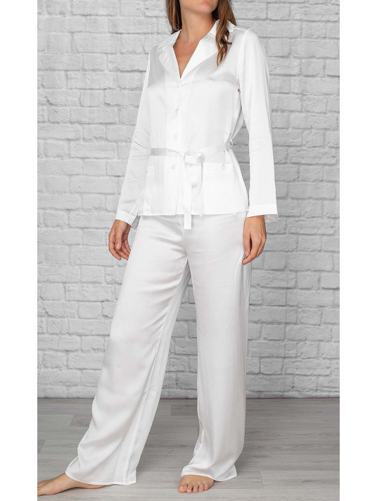 Pyjama en soie ivoire MARJOLAINE