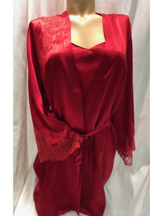 Marjolaine Dressing gown red GEMMA
