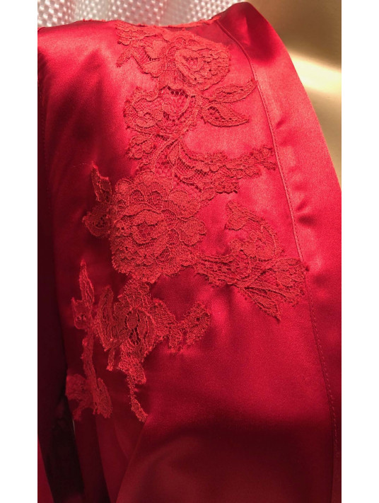 Marjolaine Dressing gown red GEMMA