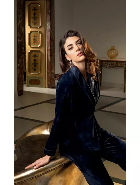 Veste velours Lise charmel bleu NUIT FOLIE Veste velours Lise charmel bleu NUIT FOLIE