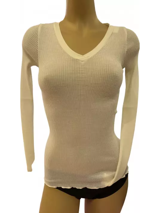 Woolen silk top ivory lisanza Woolen silk top ivory lisanza