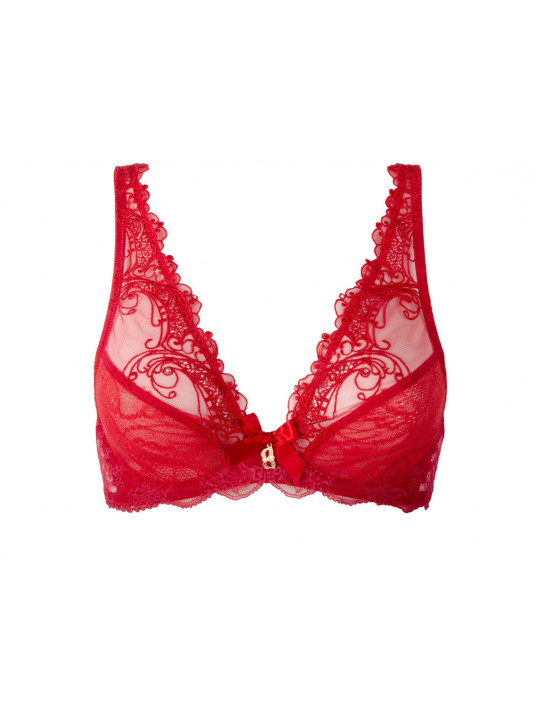 Underwired triangle bra in delicate Calais Leavers lace. Lise Charmel