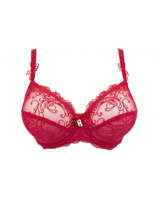 Tanga made with Calais lace by Lise Charmel Collection Soir de Venise red
