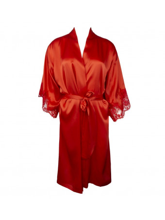 Lise Charmel orange Silk dressing gown SPLENDEUR SOIE