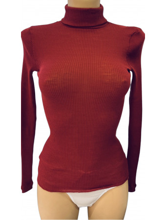 Top  silk and wool  Long sleeves lisanza red