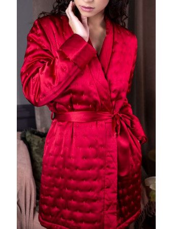 red Silk dressing gown MARJOLAINE