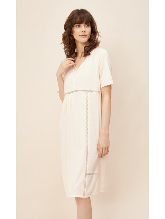 Cotton nightgown feraud short sleeves
