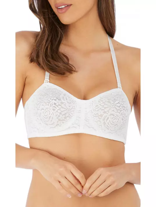 Wacoal halo lace bandeau bra ivory Wacoal halo lace bandeau bra ivory