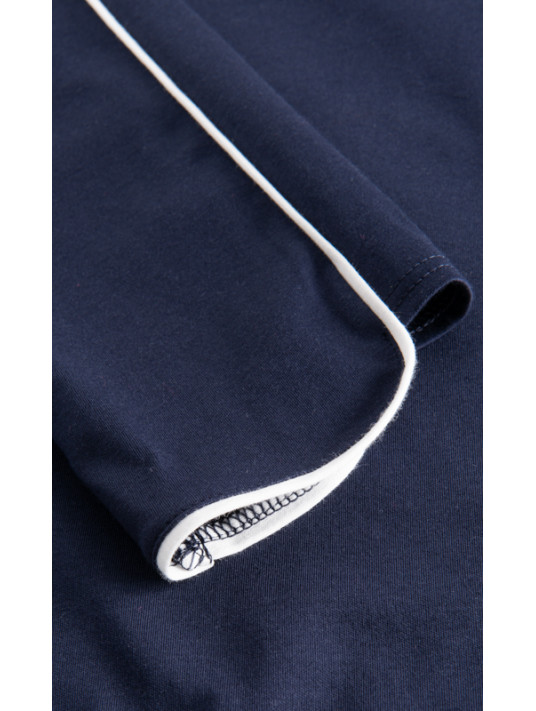 Féraud Navy long sleeved cotton pyjama