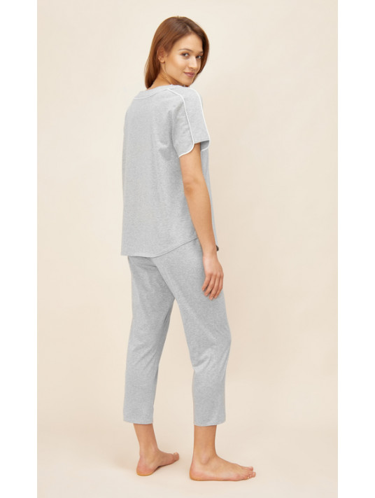 Féraud Pyjama manches courtes en coton gris