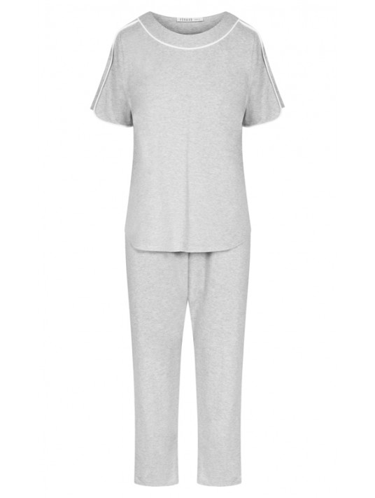 Féraud Pyjama manches courtes en coton gris