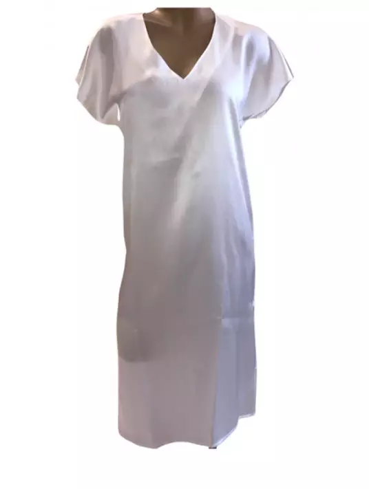 Marjolaine Robe ivoire manches courtes SOIE Marjolaine Robe ivoire manches courtes SOIE