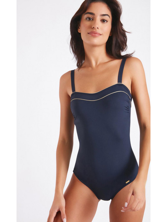 dark blue one piece swimsuit meline acerola