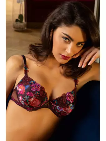 red bordeaux padded bra lise charmel