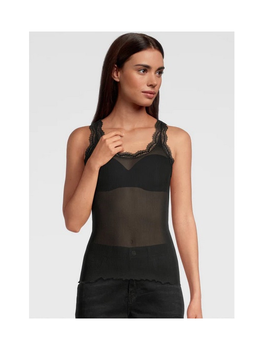 top en soie oscalito noir