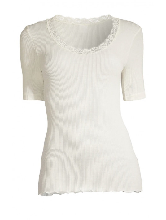 t shirt laine et soie oscalito ivoire