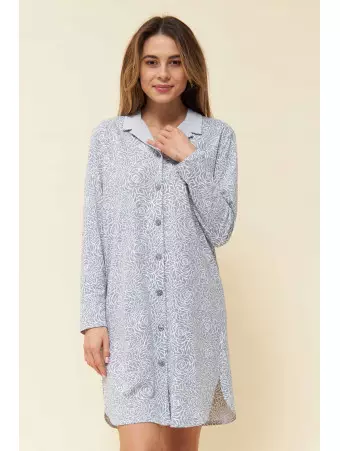 feraud Long sleeved cotton nightgown