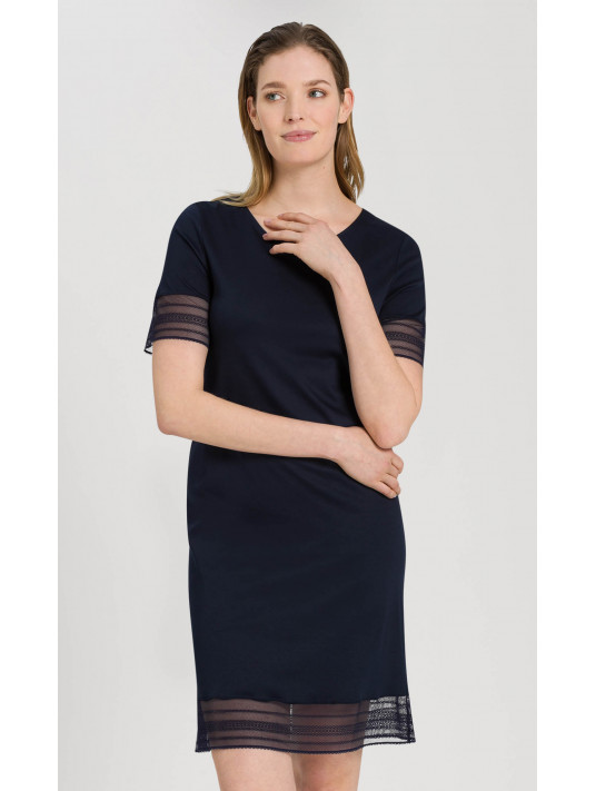 Hanro Cotton nightgown dark blue SINA