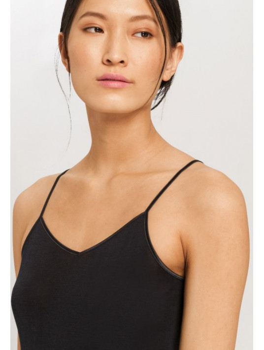 Spaghetti top black pure SILK
