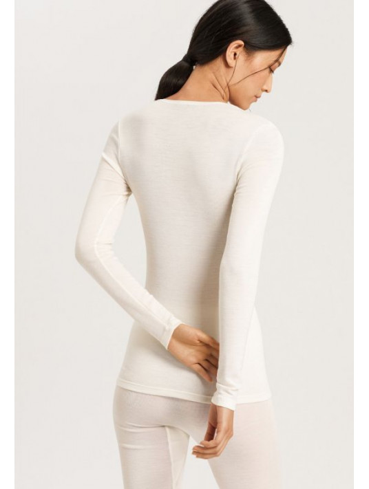 Hanro Long-sleeved T-shirt ivory WOOLEN SILK