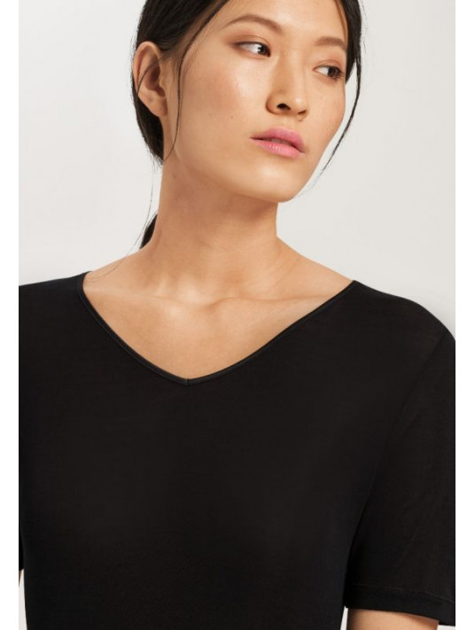 T-shirt manches courtes noir SOIE