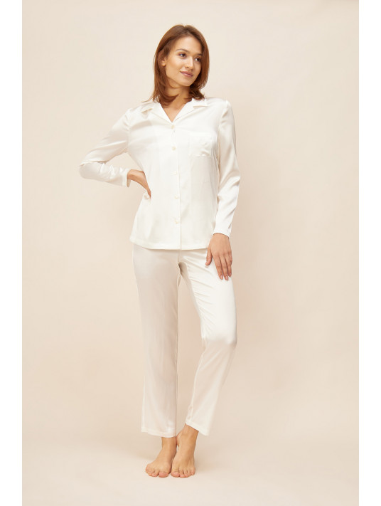 feraud Pyjama manches longues ivoire SOIE