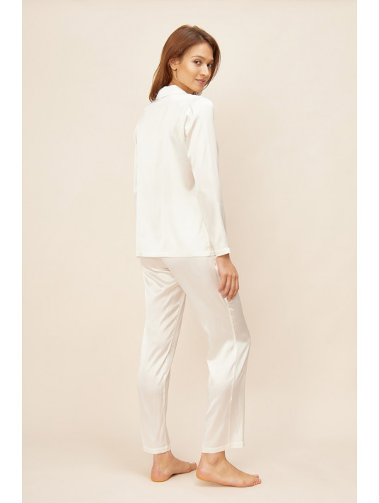 feraud Pyjama manches longues ivoire SOIE