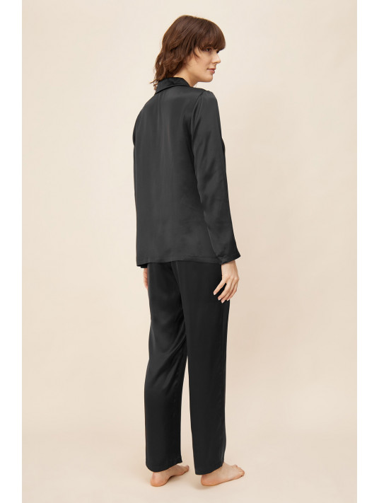 Feraud Pyjama manches longues noir SOIE