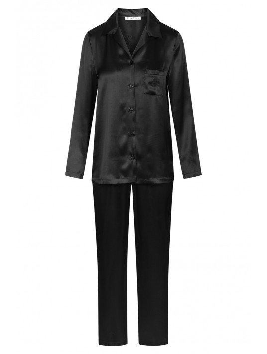 Feraud Pyjama manches longues noir SOIE