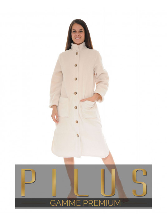 Pilus Fleece beige dressing gown TINAEL