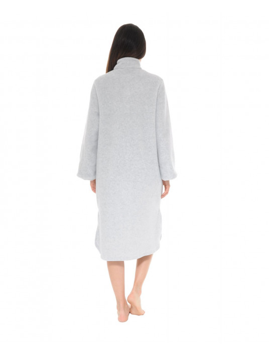 Fleece light gray dressing gown TINAEL