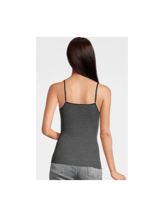 Top bretelles spaghettis gris LAINE ET SOIE