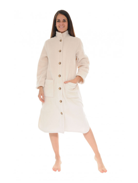 Fleece beige dressing gown TINAEL