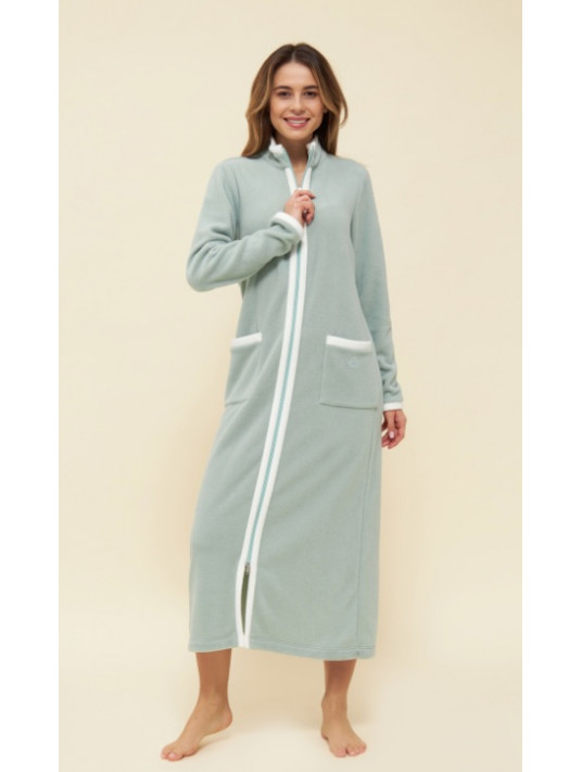 Womens / Ladies Zip Front Supersoft Fleece Dressing Gown / Housecoat / Robe  | eBay