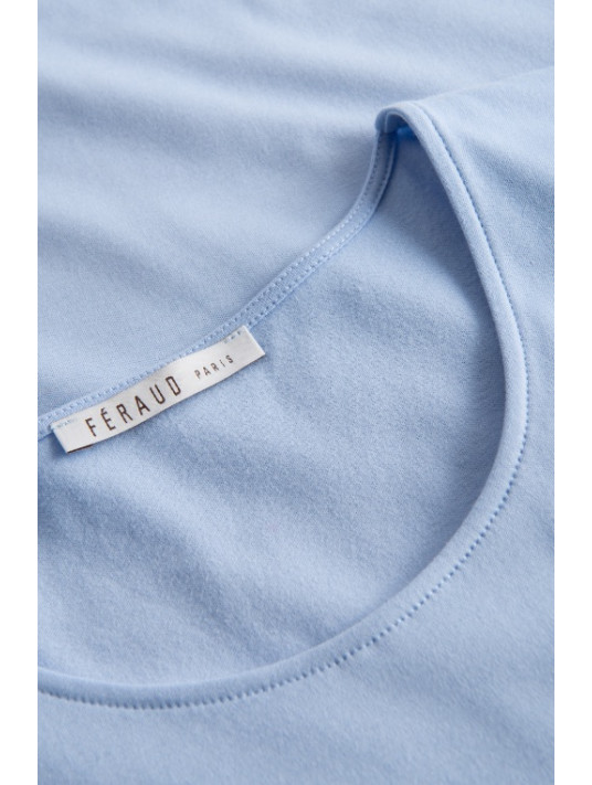 Liquette manches courtes bleu COTTON