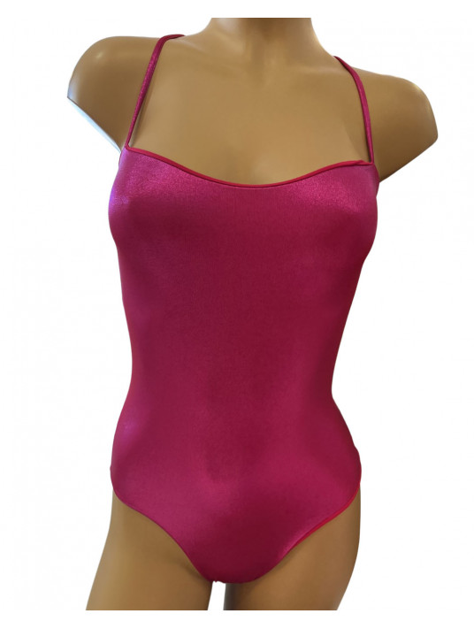 One piece swimsuit glossy pink RIVIERA