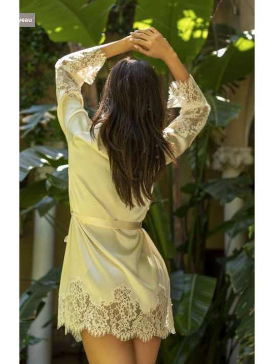 Marjolaine Silk dressing gown RUBY