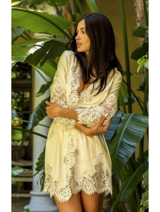 Marjolaine Silk dressing gown RUBY