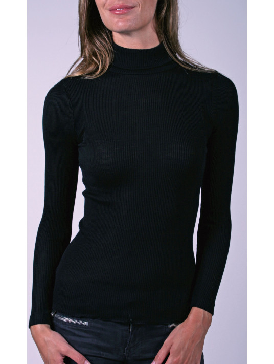 Oscalito Rib Sweater with Wide Shoulder Merino Wool and Silk 3422
