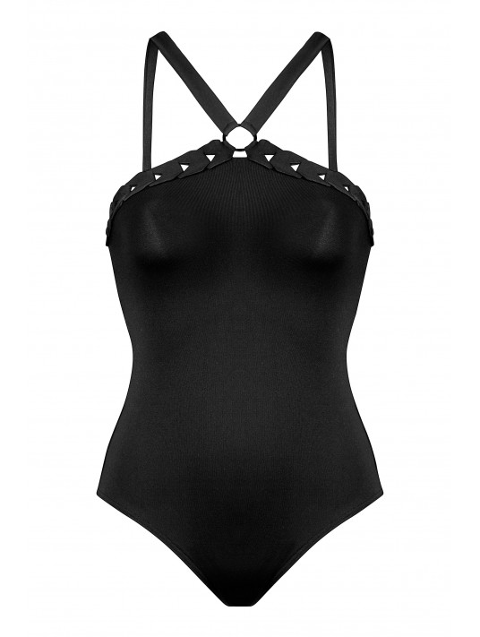 Black One piece swimsuit Maryian Mehlhorn HALTER