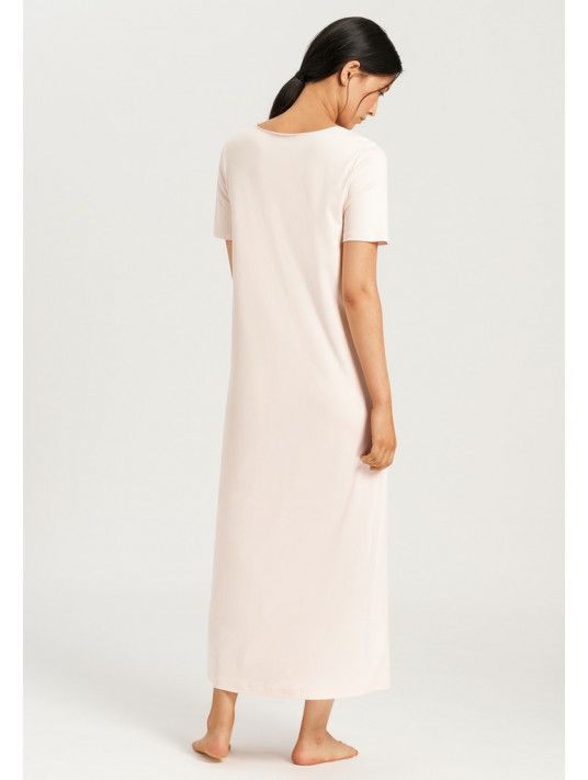 Hanro Short-sleeved pink cotton nightgown MOMENTS
