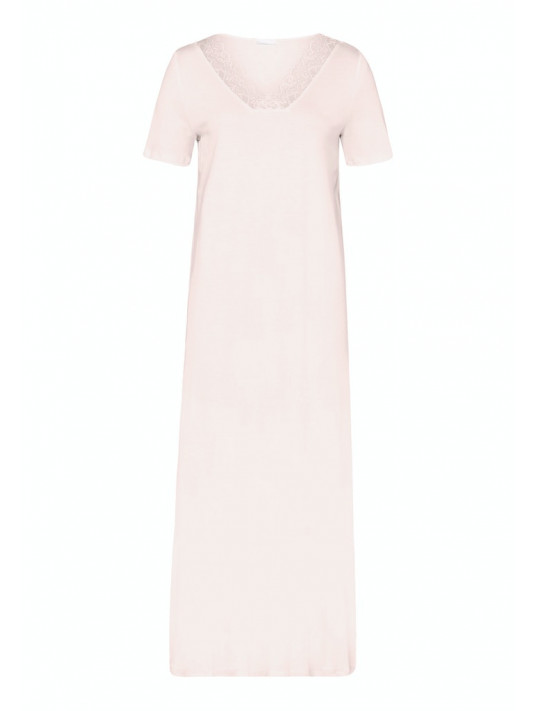 Hanro Short-sleeved pink cotton nightgown MOMENTS