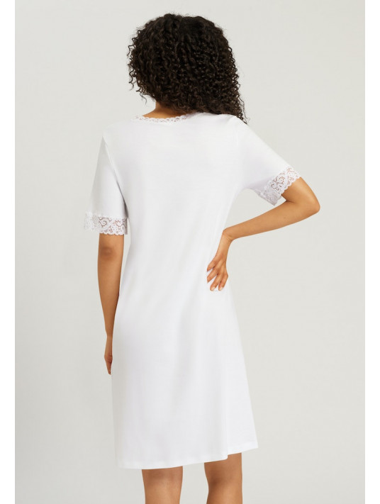 hanro Short-sleeved-white nightgown MOMENT