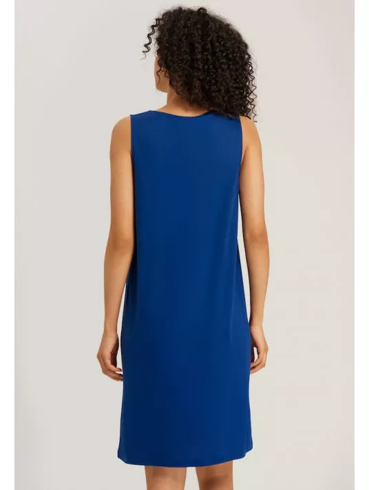 Hanro Chemise de nuit sans manche indigo NAILA Hanro Chemise de nuit sans manche indigo NAILA