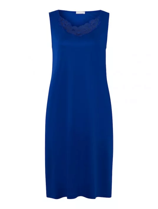 Hanro Chemise de nuit sans manche indigo NAILA Hanro Chemise de nuit sans manche indigo NAILA
