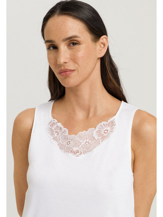 Hanro Chemise de nuit sans manche blanche NAILA